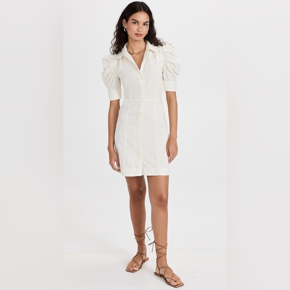 Frame Gillian Denim Mini Puff Sleeve Shirt Dress